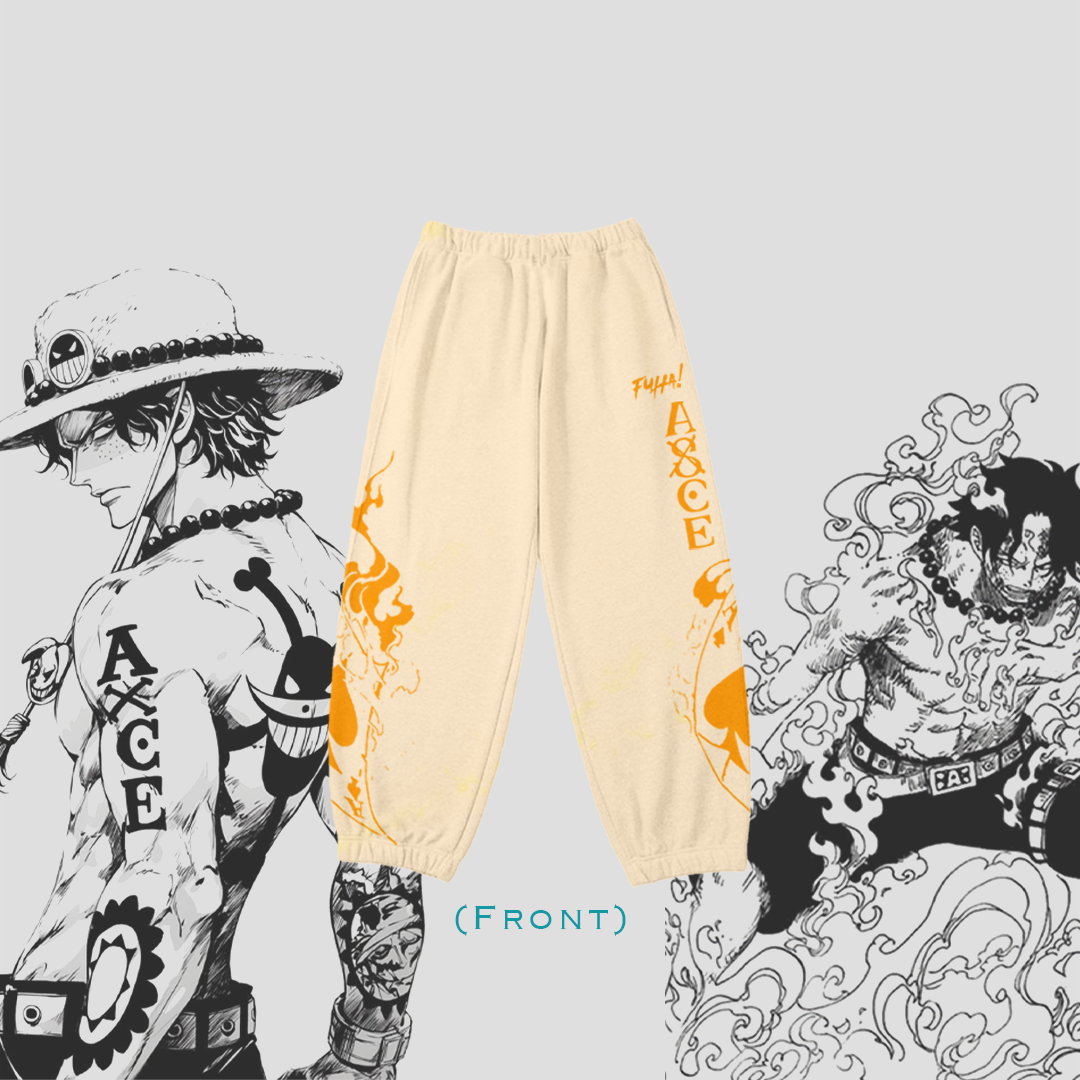 Ace Flame Spade Beige Sweatpants