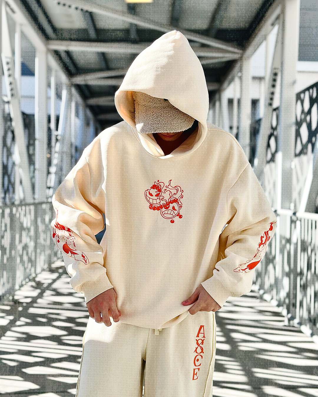 Ace Flame Spade Apricot Hoodie