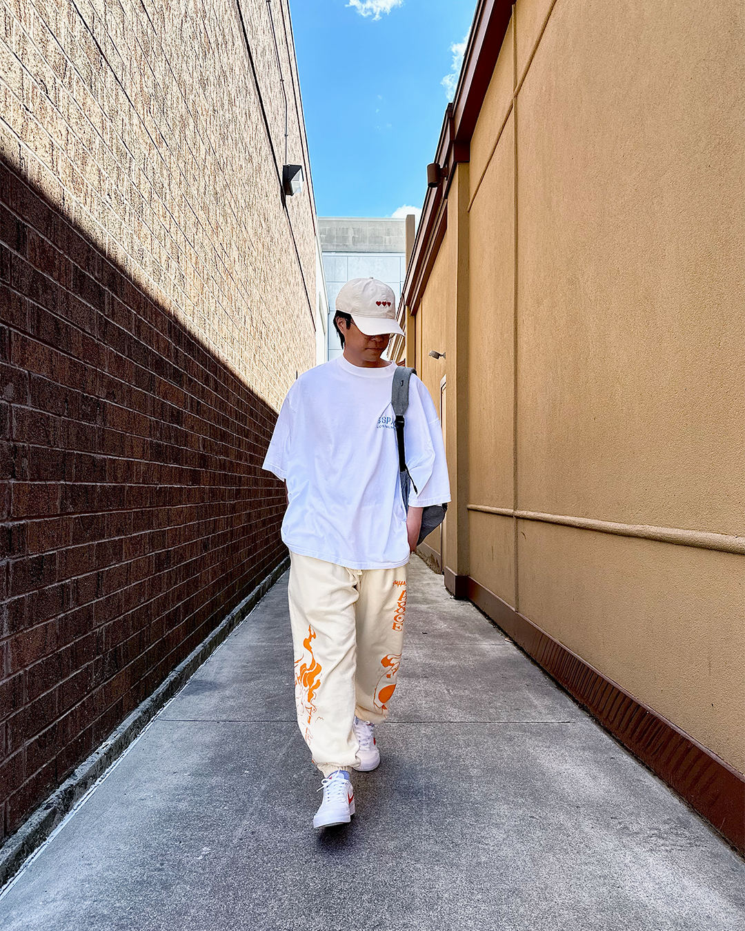 Ace Flame Spade Beige Sweatpants