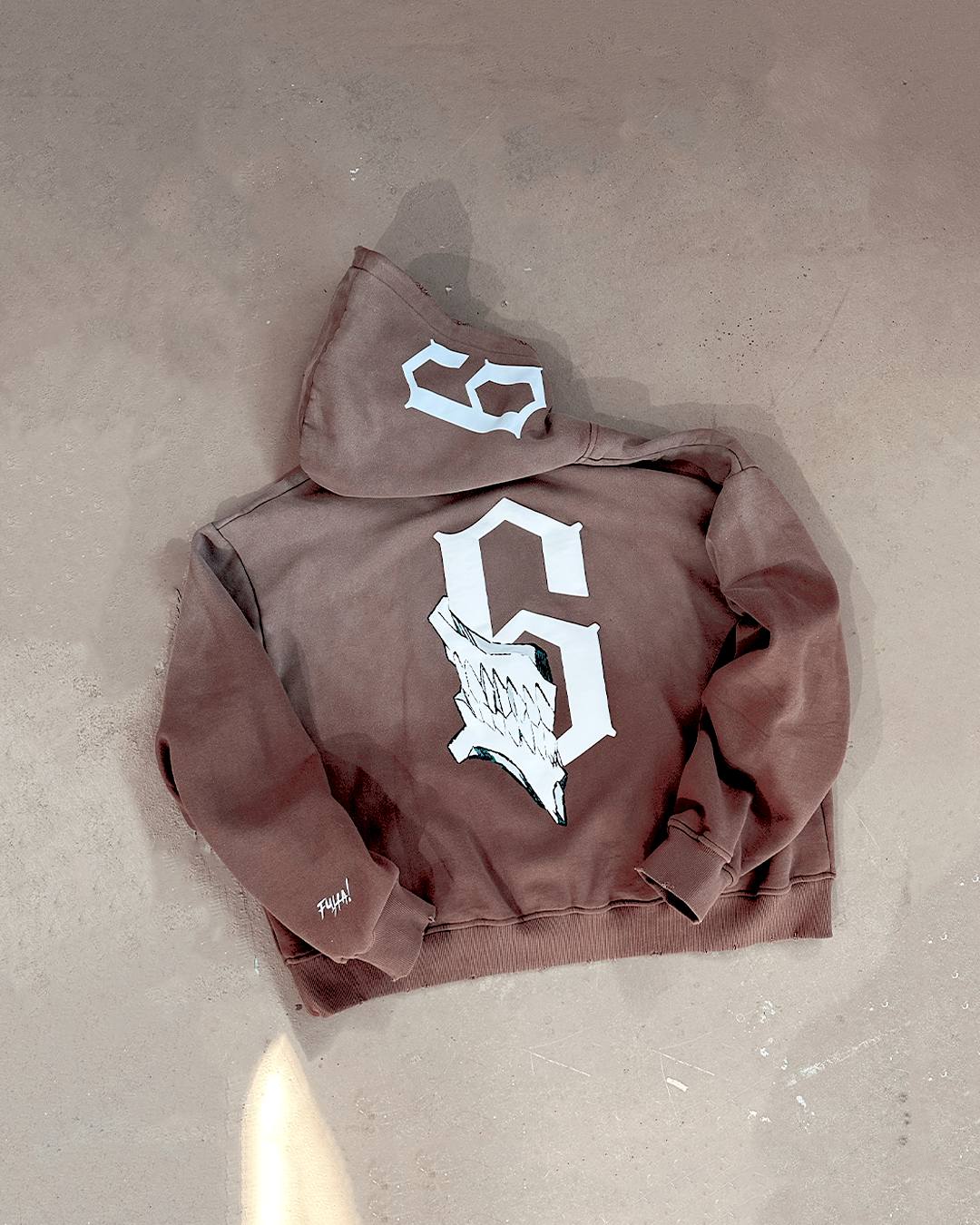 Los Numeros 6 Brown Full Zip Hoodie