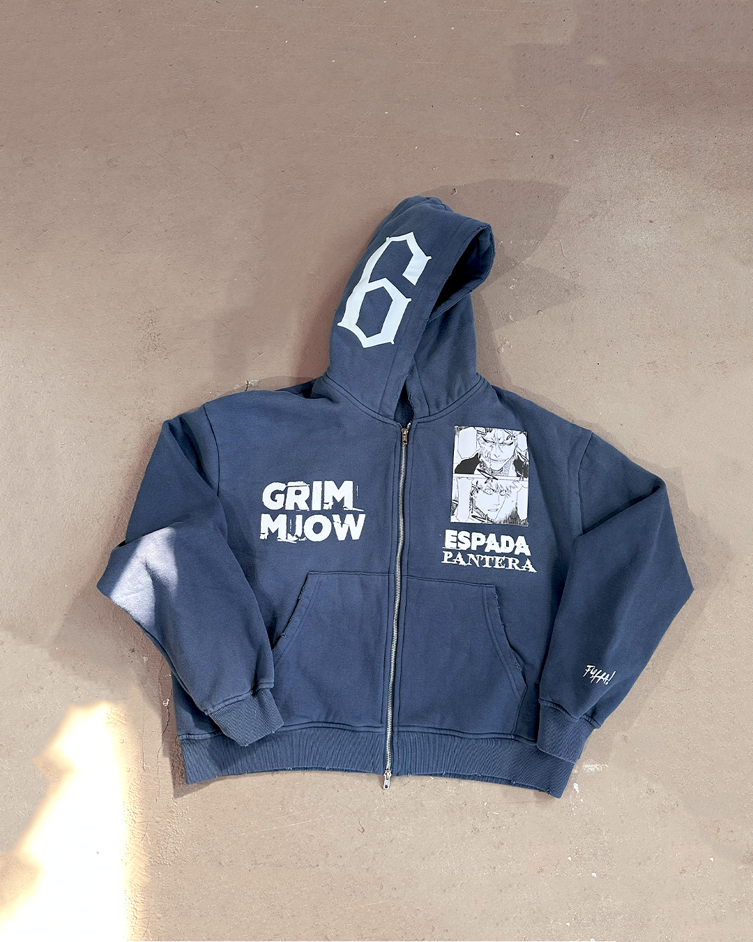 Los Numeros 6 Navy Full Zip Hoodie
