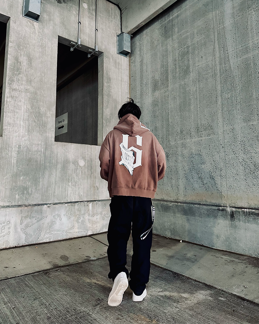Los Numeros 6 Brown Full Zip Hoodie