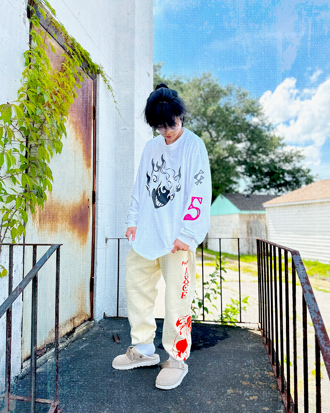 G-5 Sun God White Long Sleeve Shirt