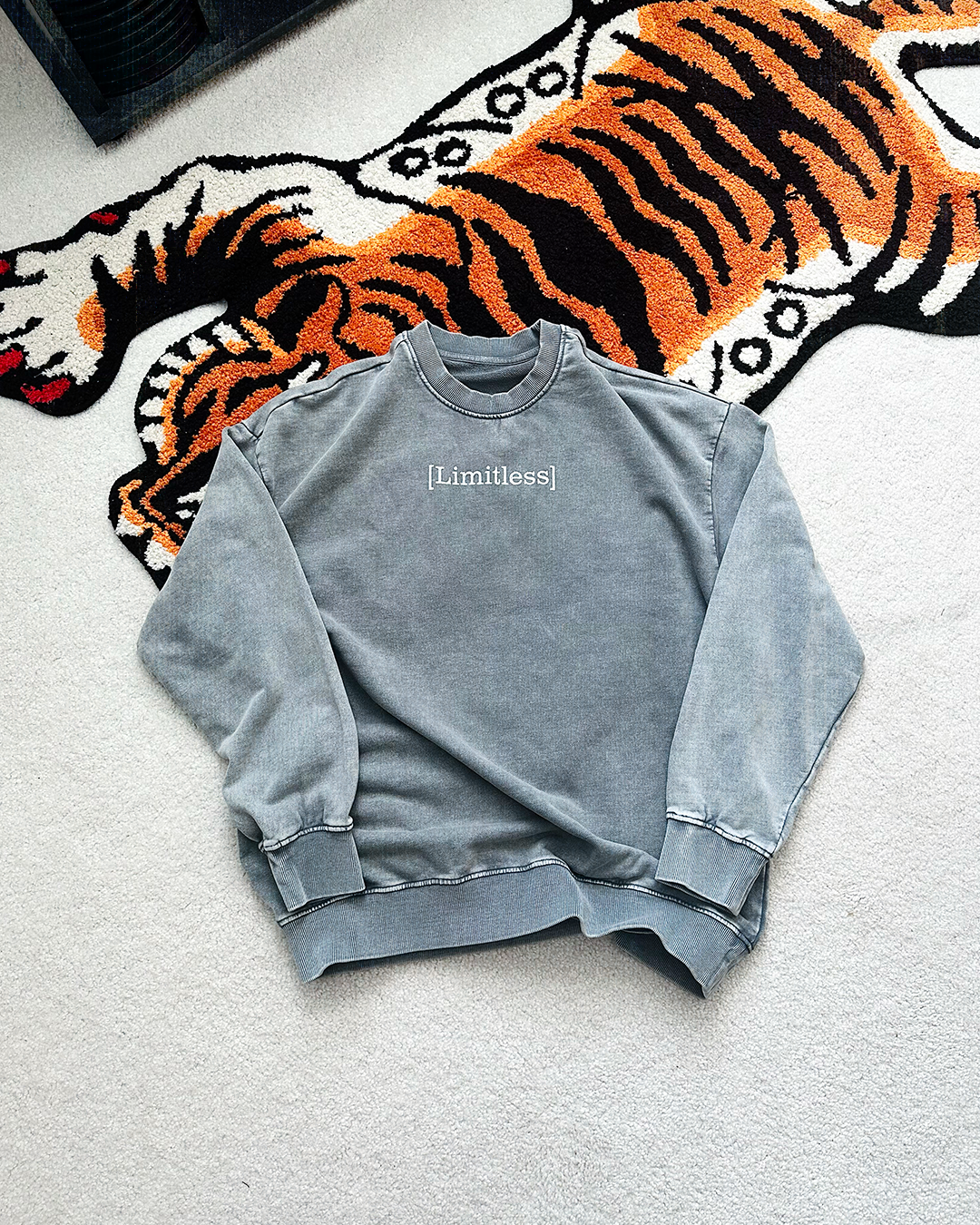 Limitless Grey Snow Washed Crewneck