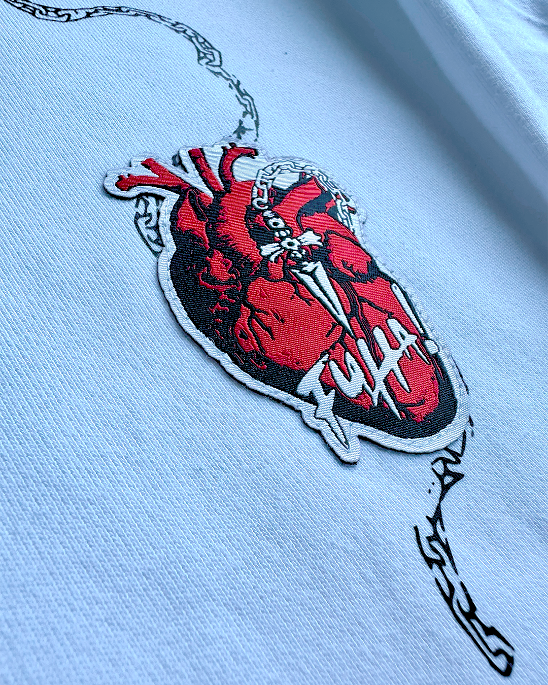 Chained Heart White Hoodie