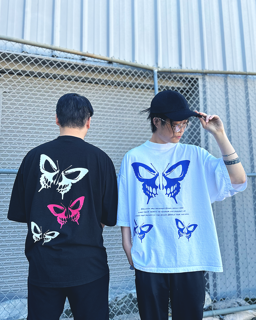 Hollow Butterfly White Oversized Tee