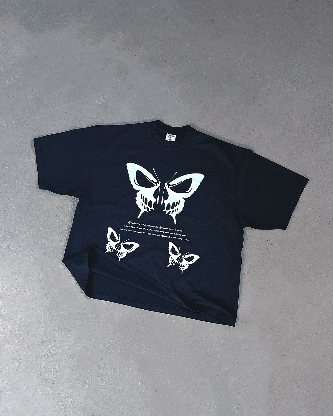 Hollow Butterfly Black Oversized Tee