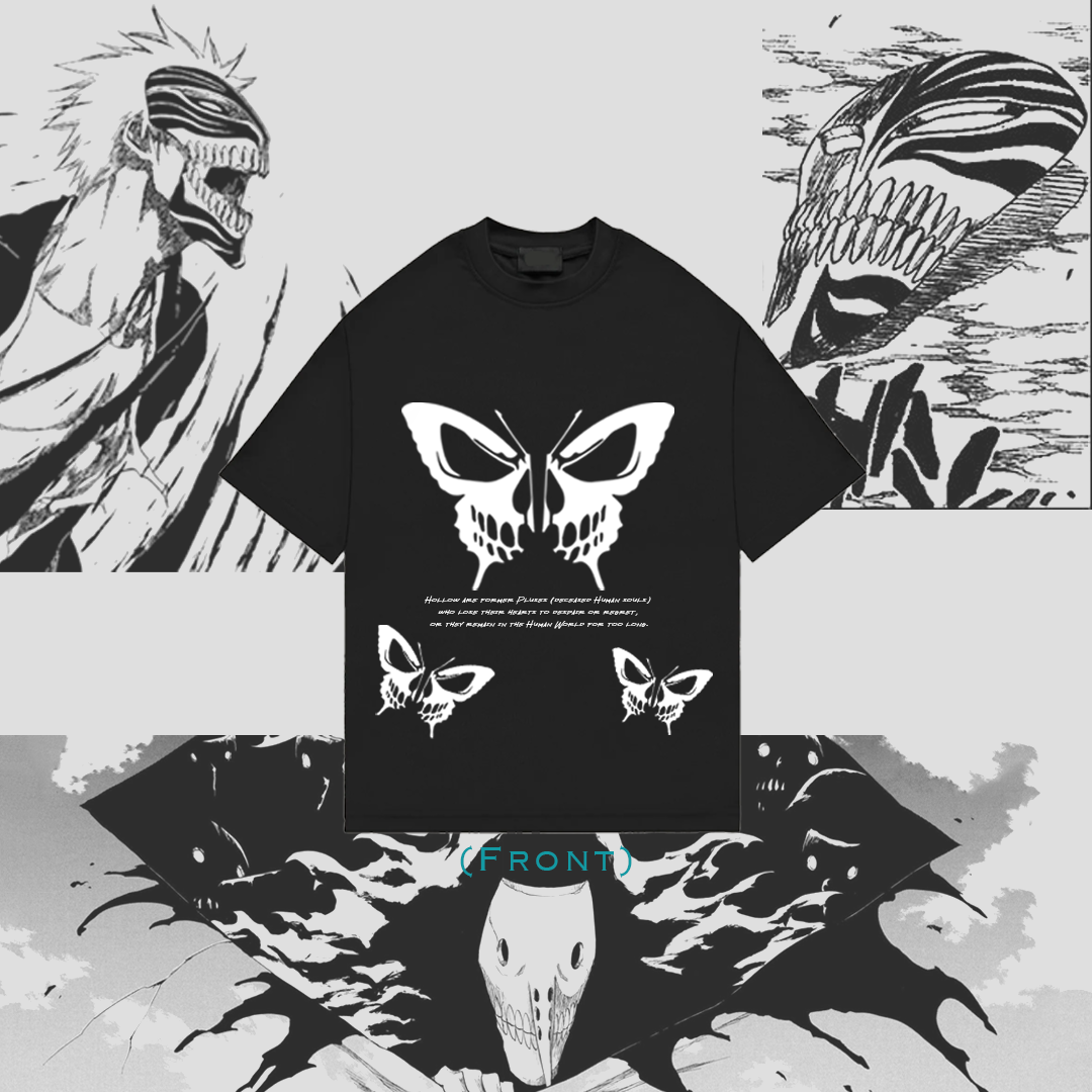Hollow Butterfly Black Oversized Tee