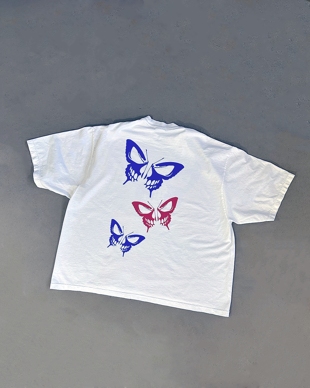Hollow Butterfly White Oversized Tee