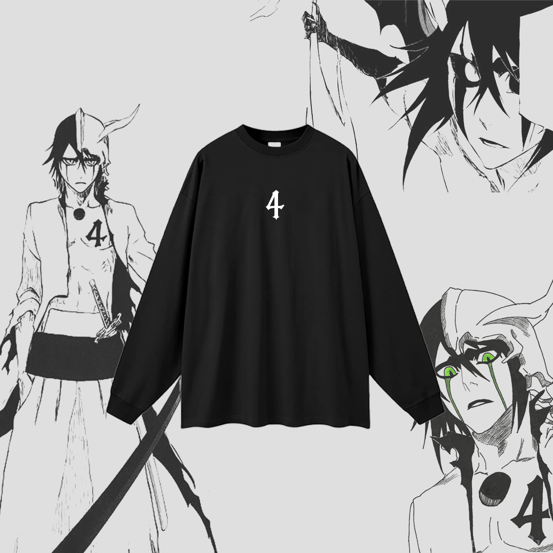 Los Numeros 4 Black Long Sleeve