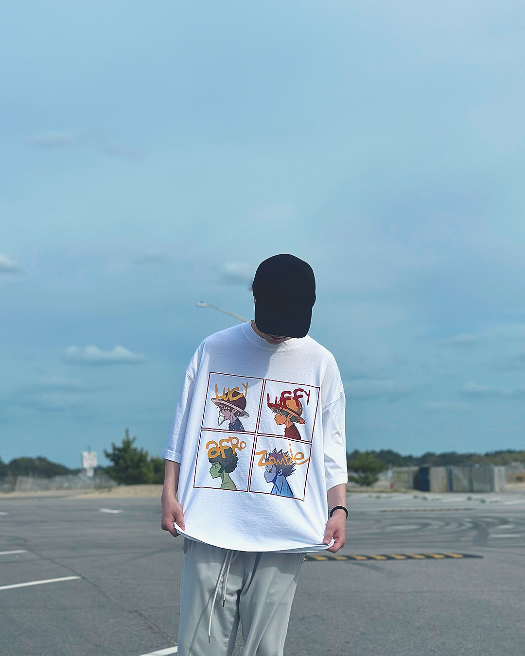 Captain 4-Panel White Oversized Tee