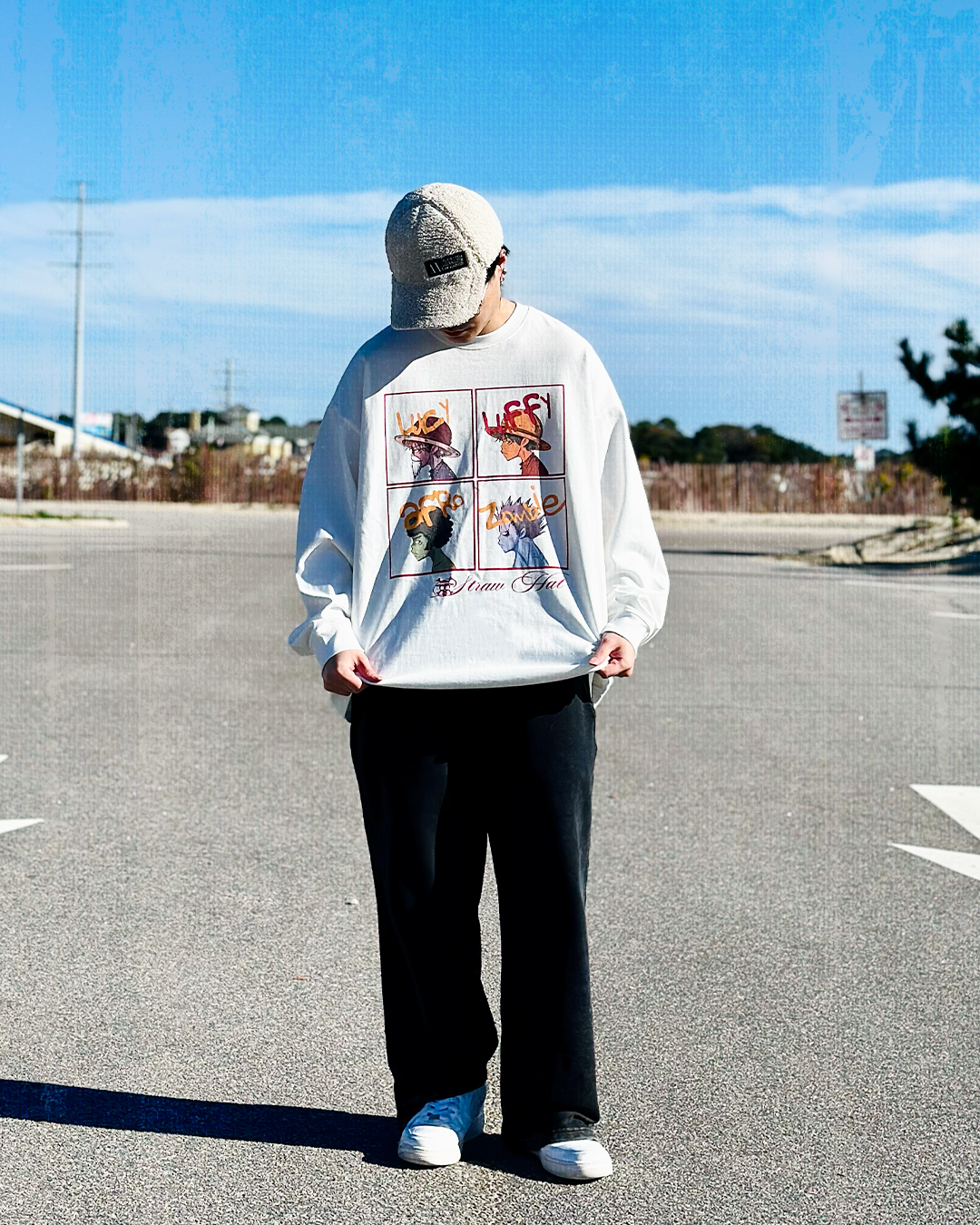 Captain 4-Panel White Long Sleeve