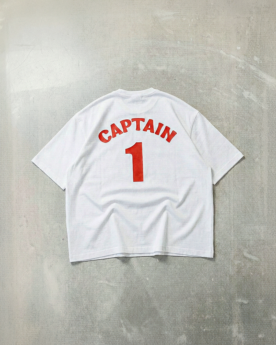 Captain 4-Panel White Oversized Tee