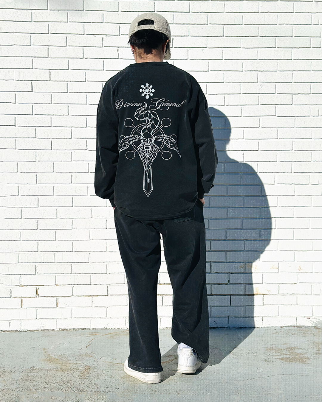 Divine General Vintage Washed Black Long Sleeve