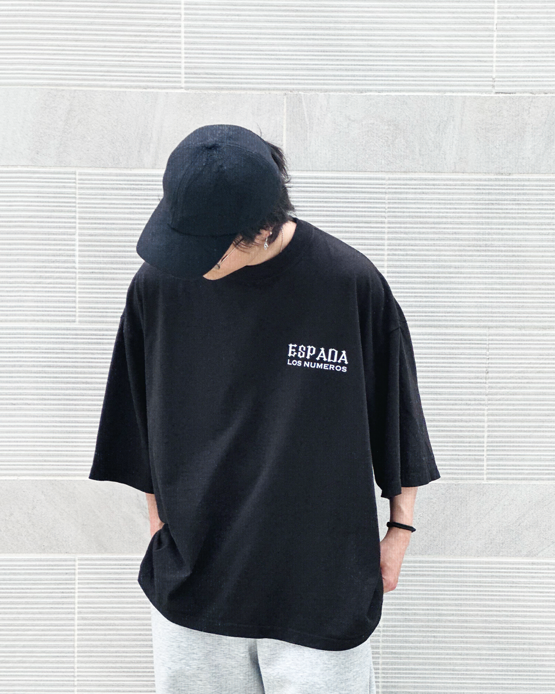 Los Numeros 3 Black Oversized Tee