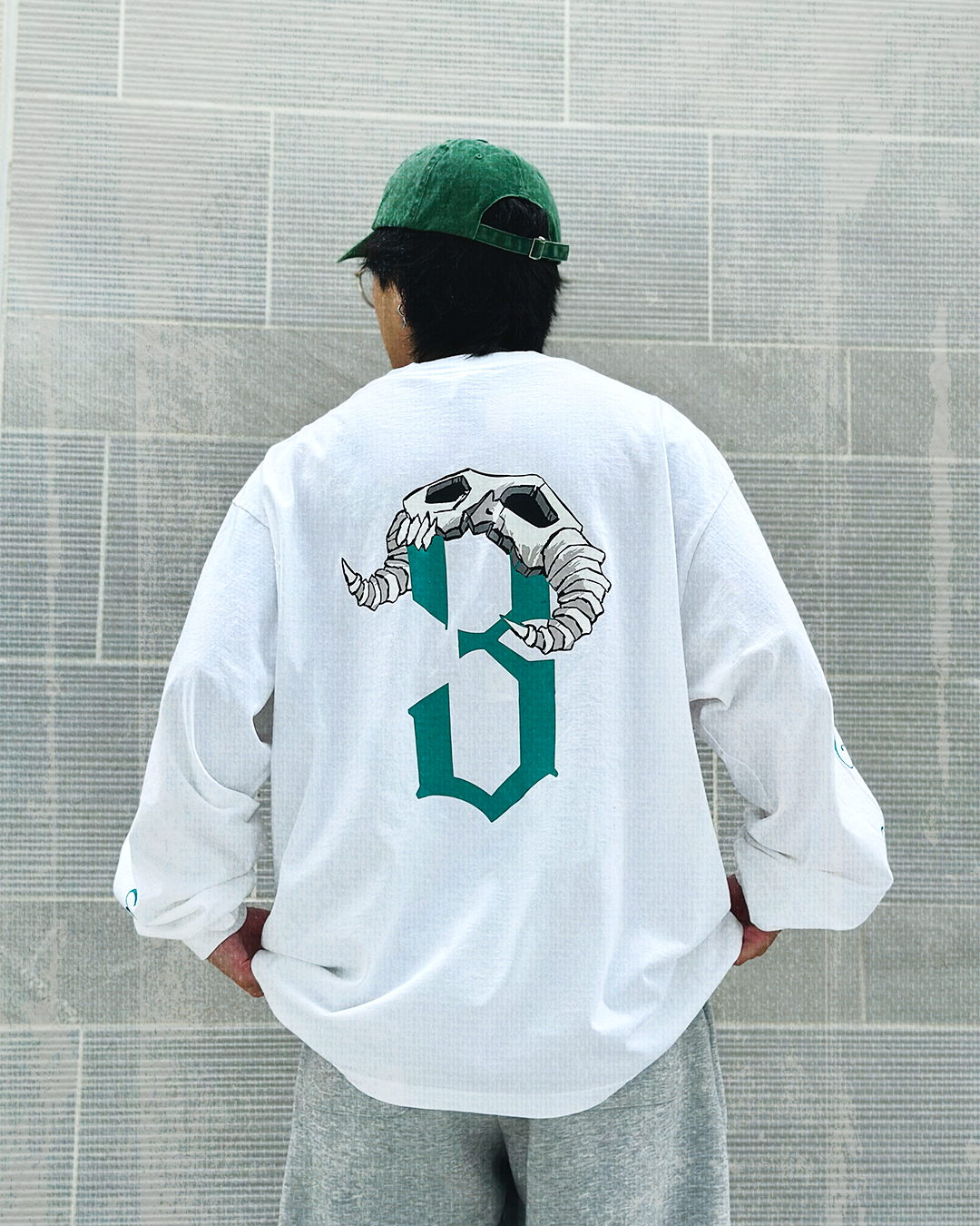 Los Numeros 3 White Long Sleeve Shirt