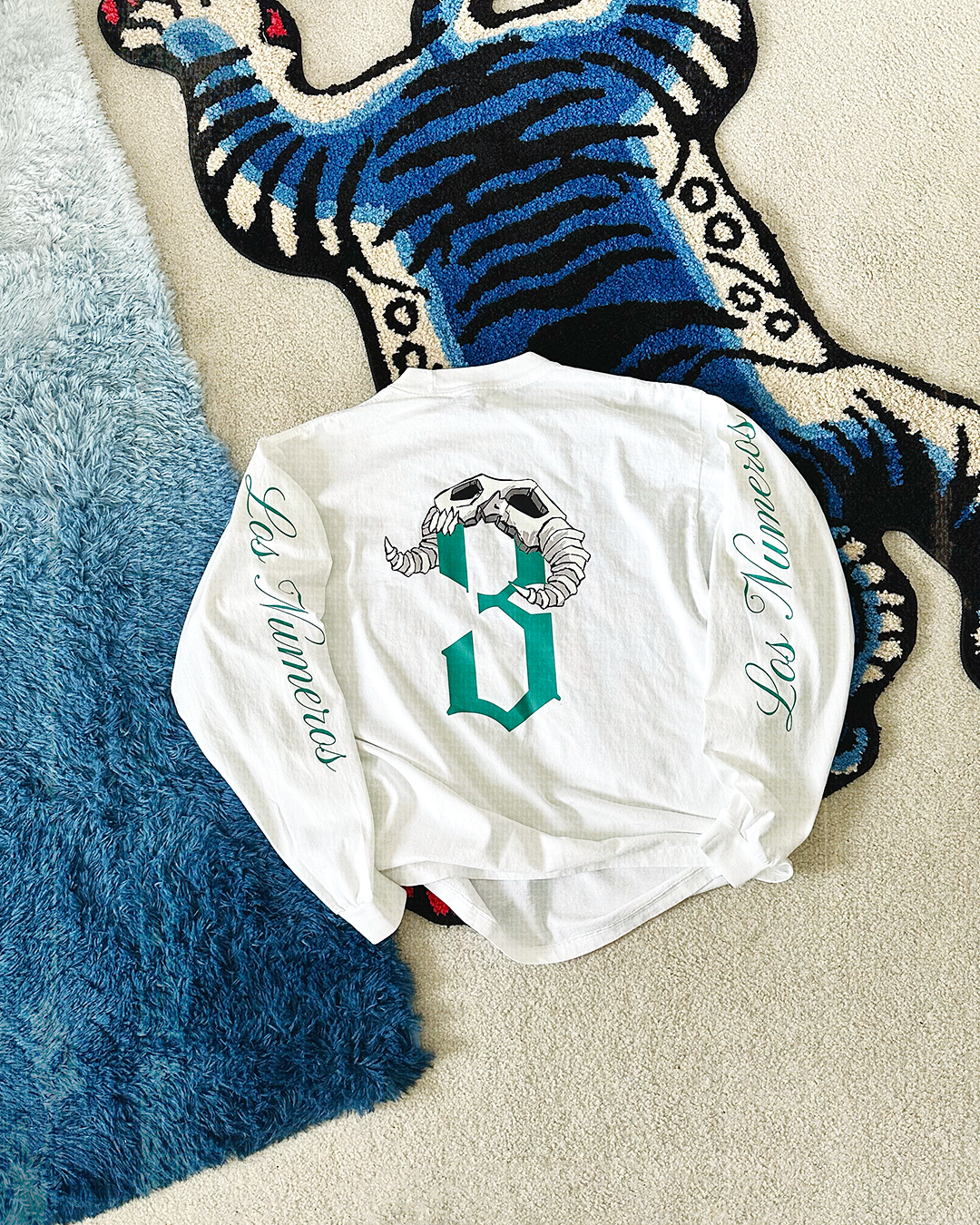 Los Numeros 3 White Long Sleeve Shirt