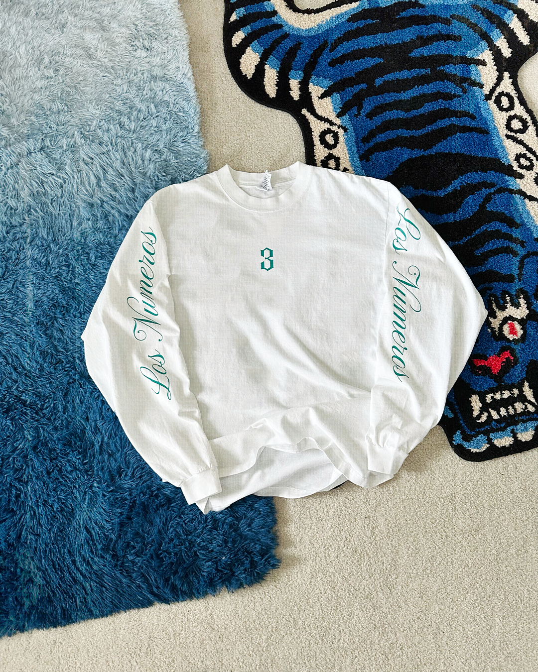 Los Numeros 3 White Long Sleeve Shirt