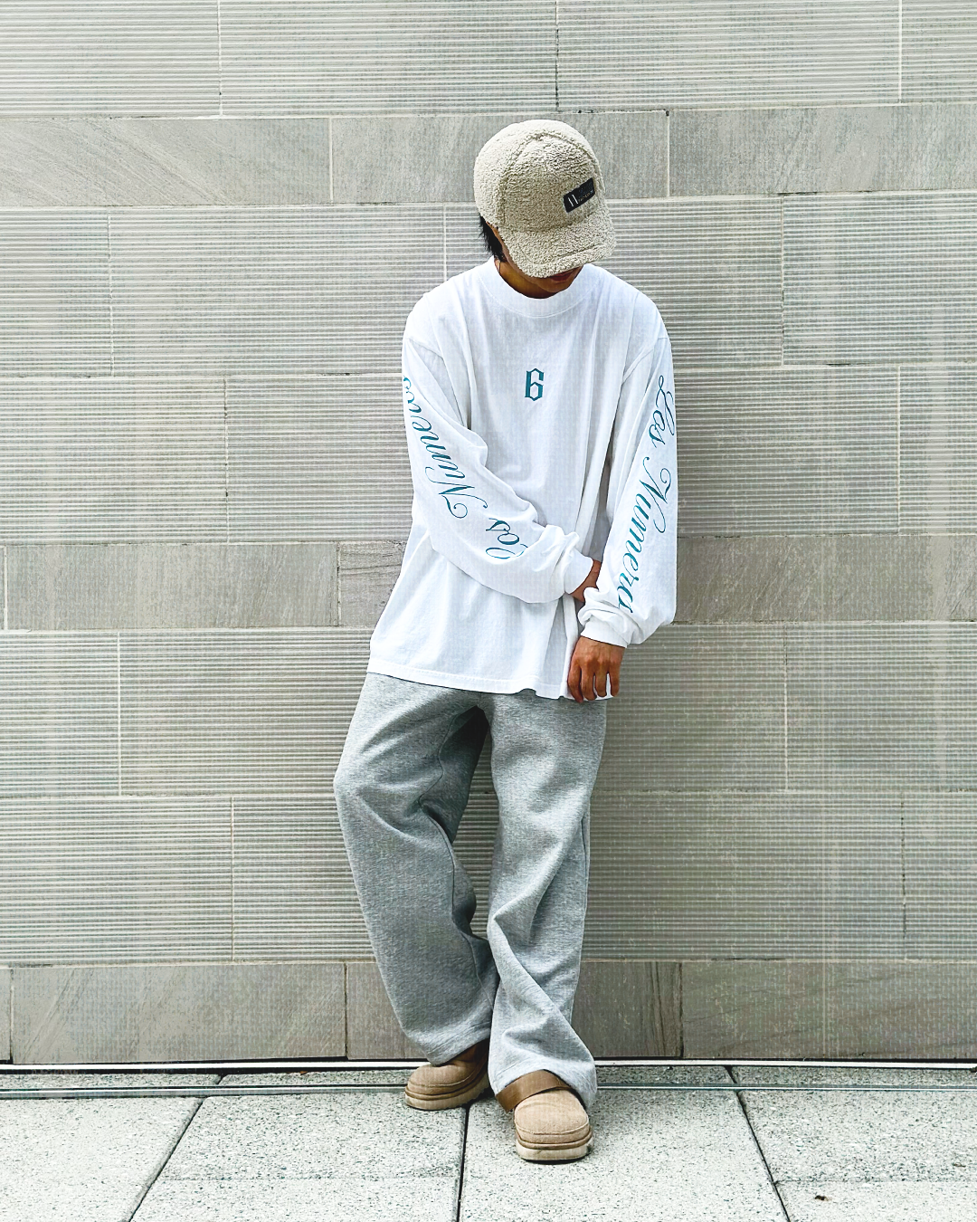 Los Numeros 6 White Long Sleeve Shirt