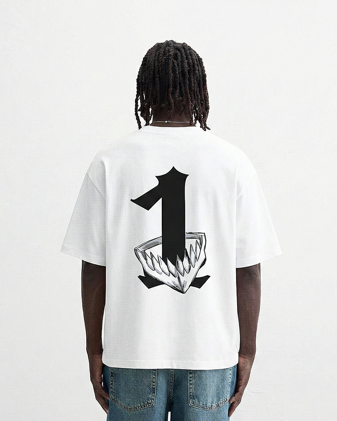 Los Numeros 1 White Oversized Tee