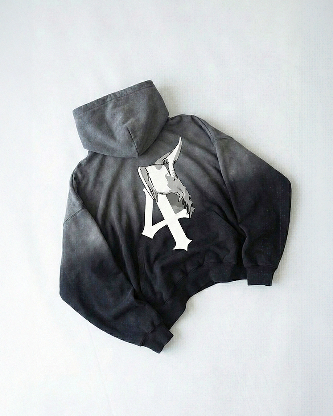Los Numeros 4 Charcoal — Sun Fade Hoodie