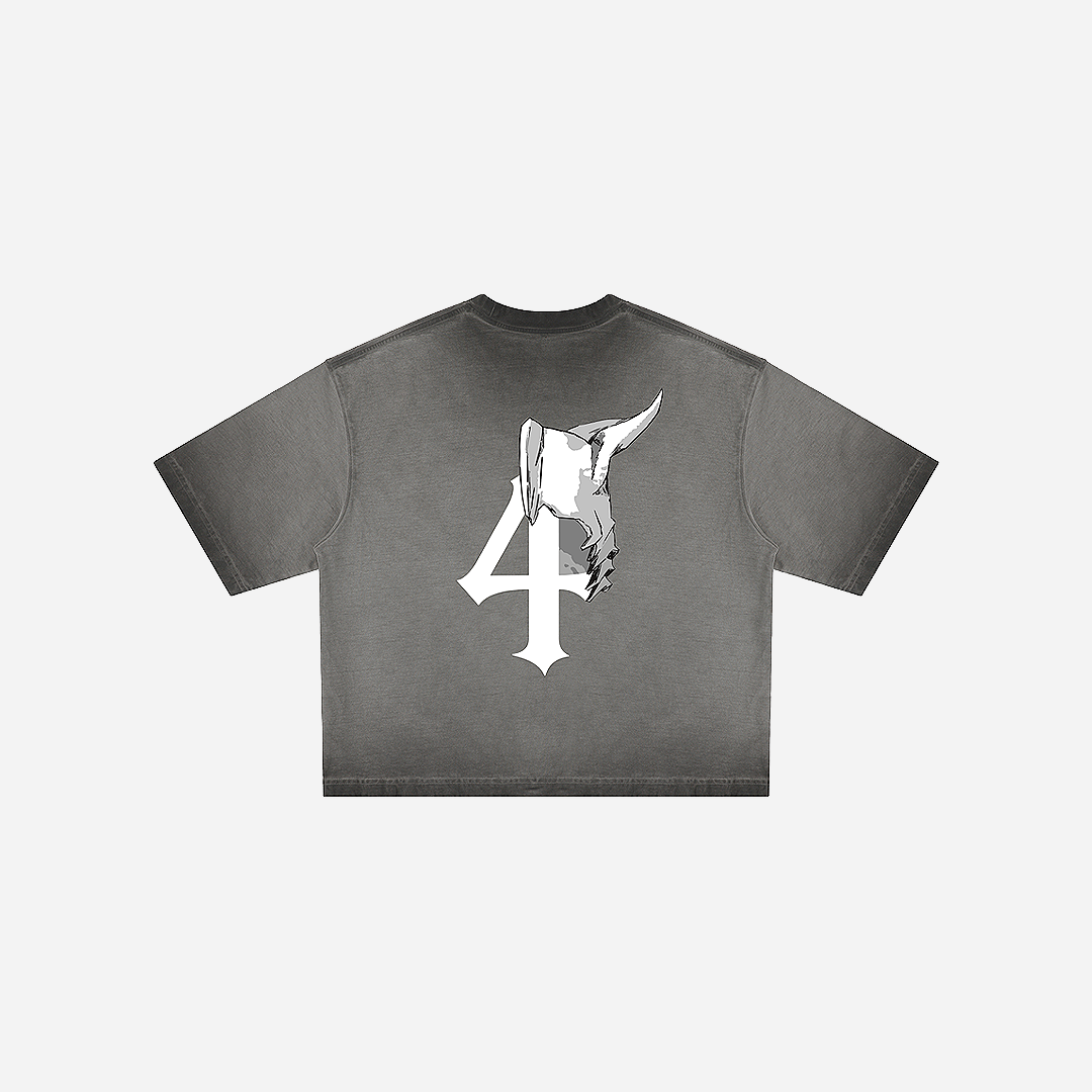 Los Numeros 4 Charcoal Tee