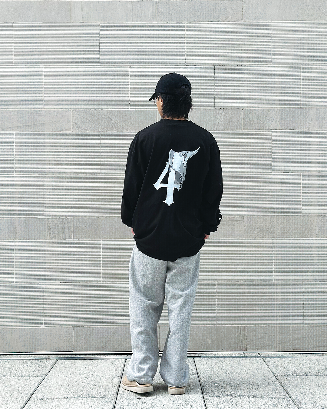 Los Numeros 4 Black Long Sleeve Shirt