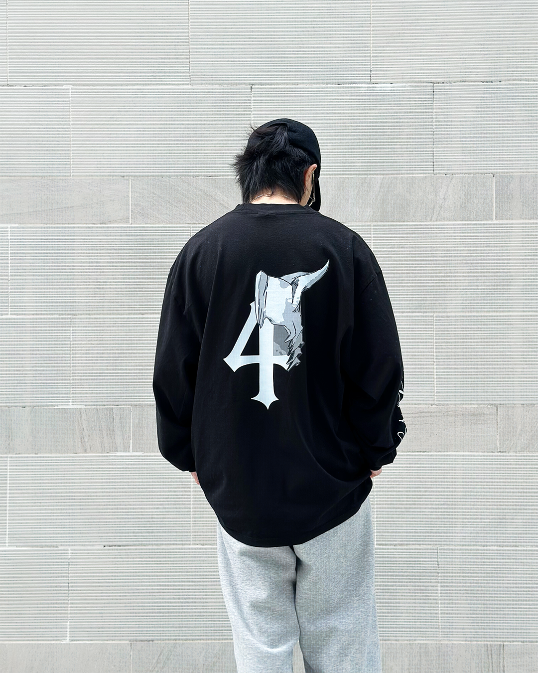 Los Numeros 4 Black Long Sleeve Shirt