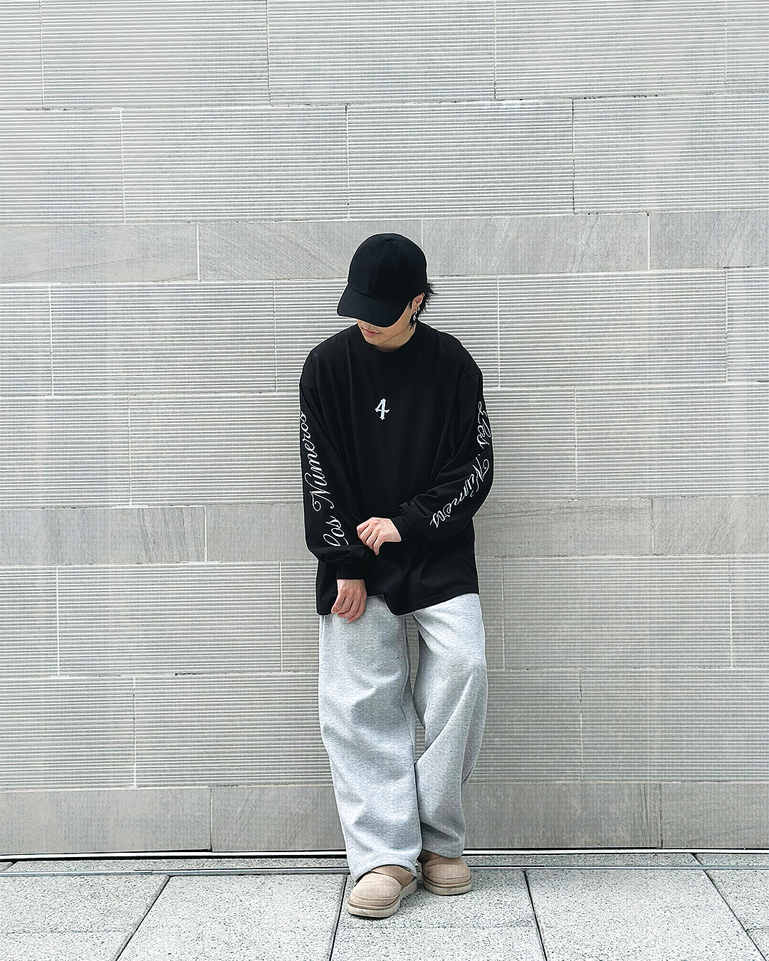 Los Numeros 4 Black Long Sleeve Shirt