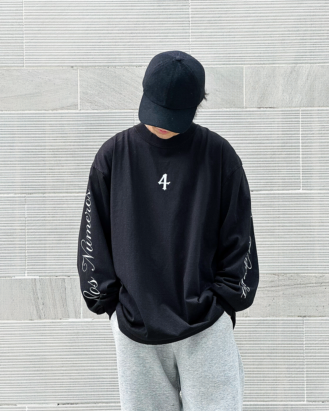 Los Numeros 4 Black Long Sleeve Shirt