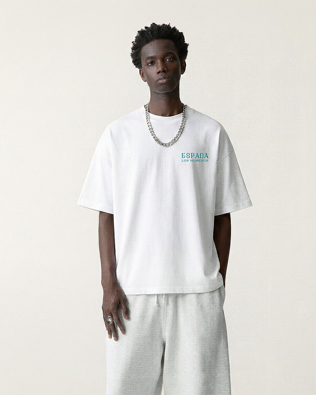 Los Numeros 6 White Oversized Tee