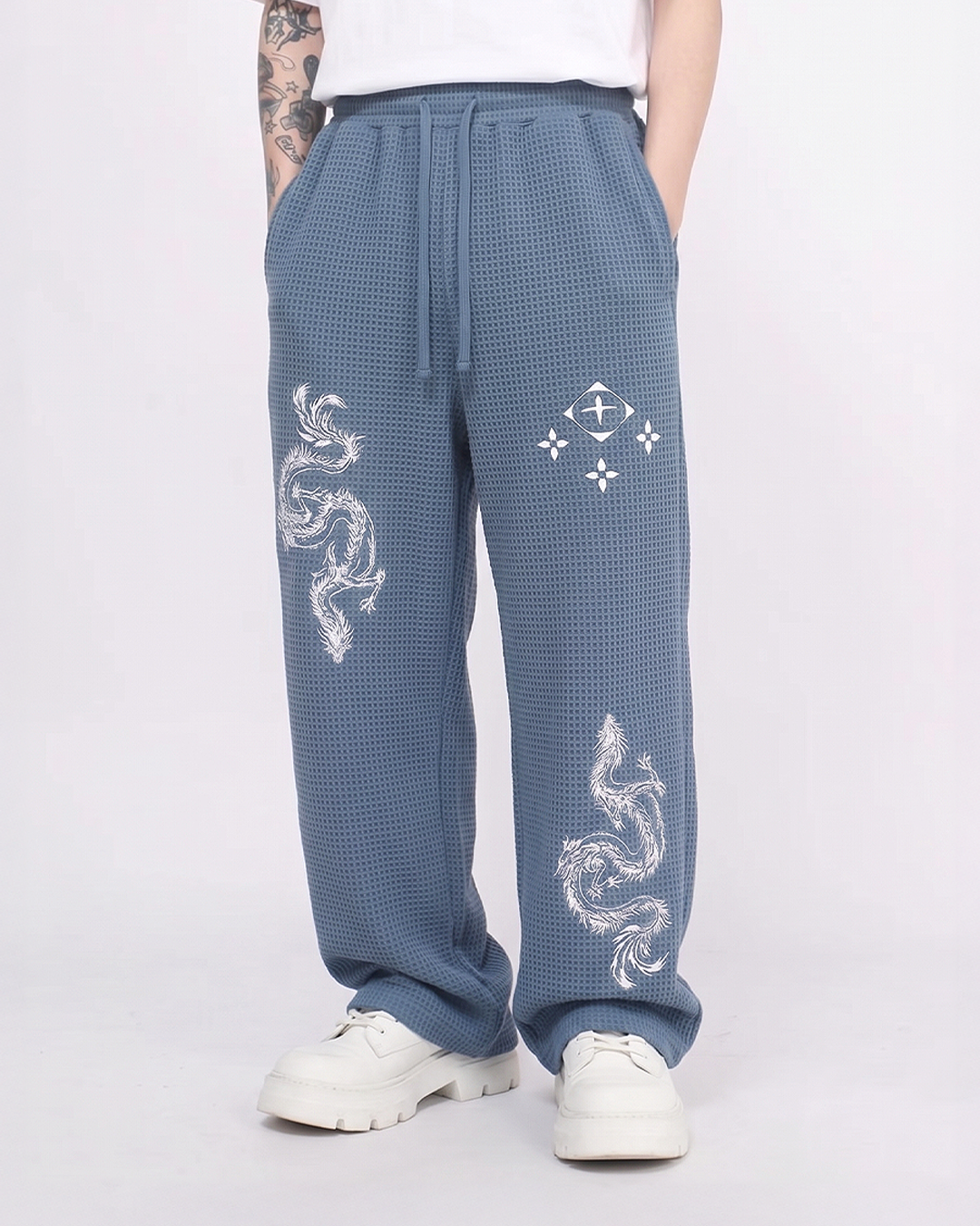 Ice Serpent Slate Waffle Knit Sweatpants