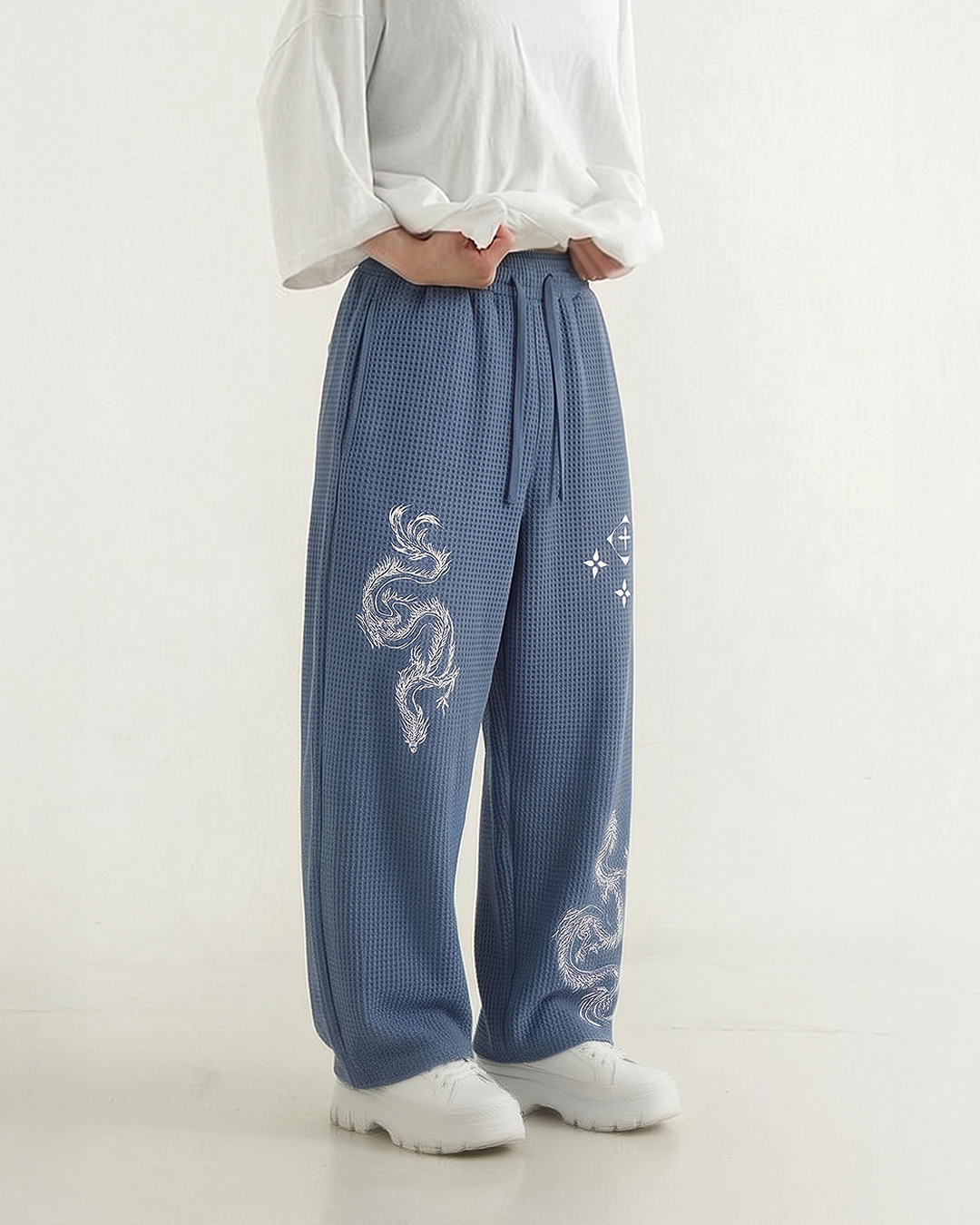 Ice Serpent Slate Waffle Knit Sweatpants