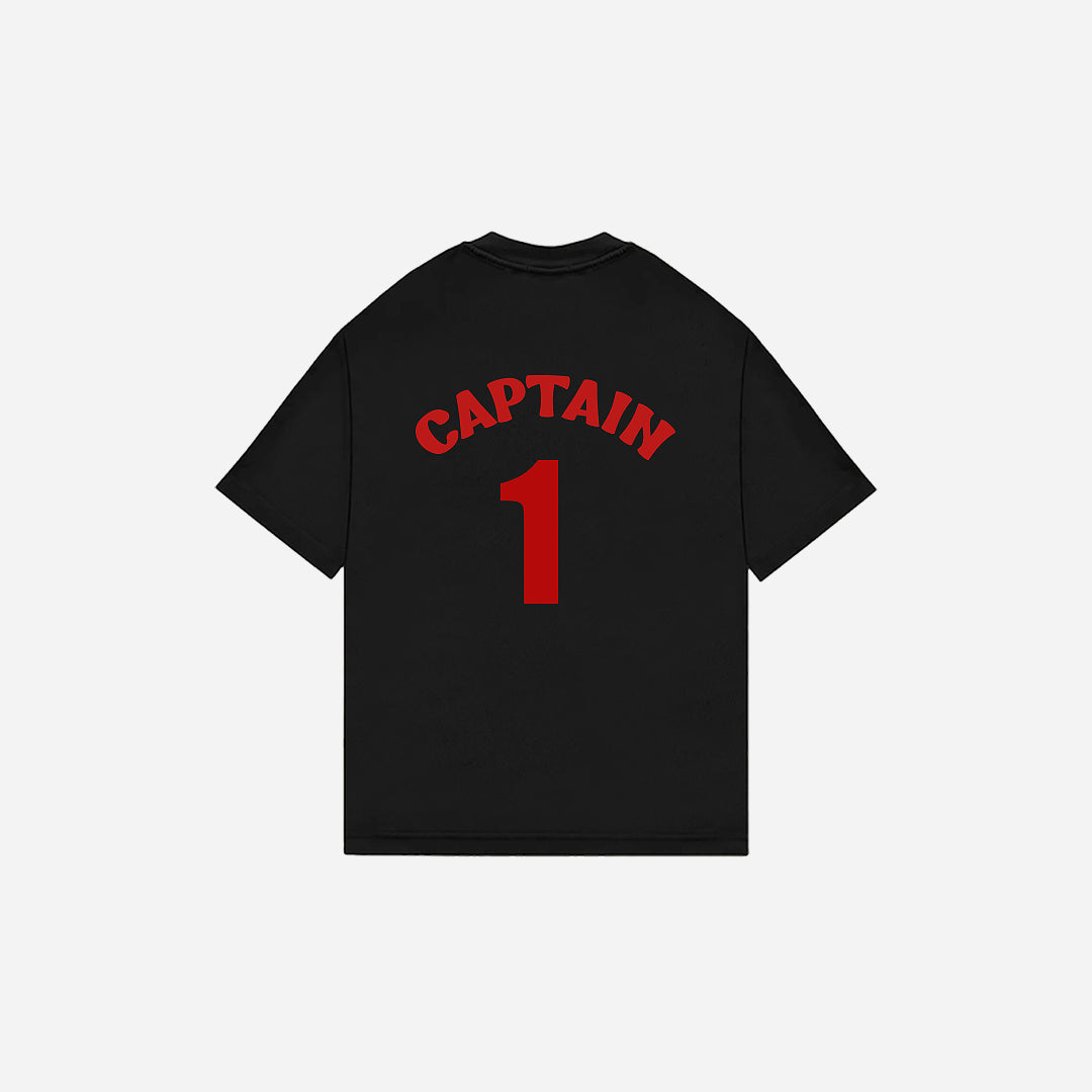 Captain 4-Panel Black Oversized Tee