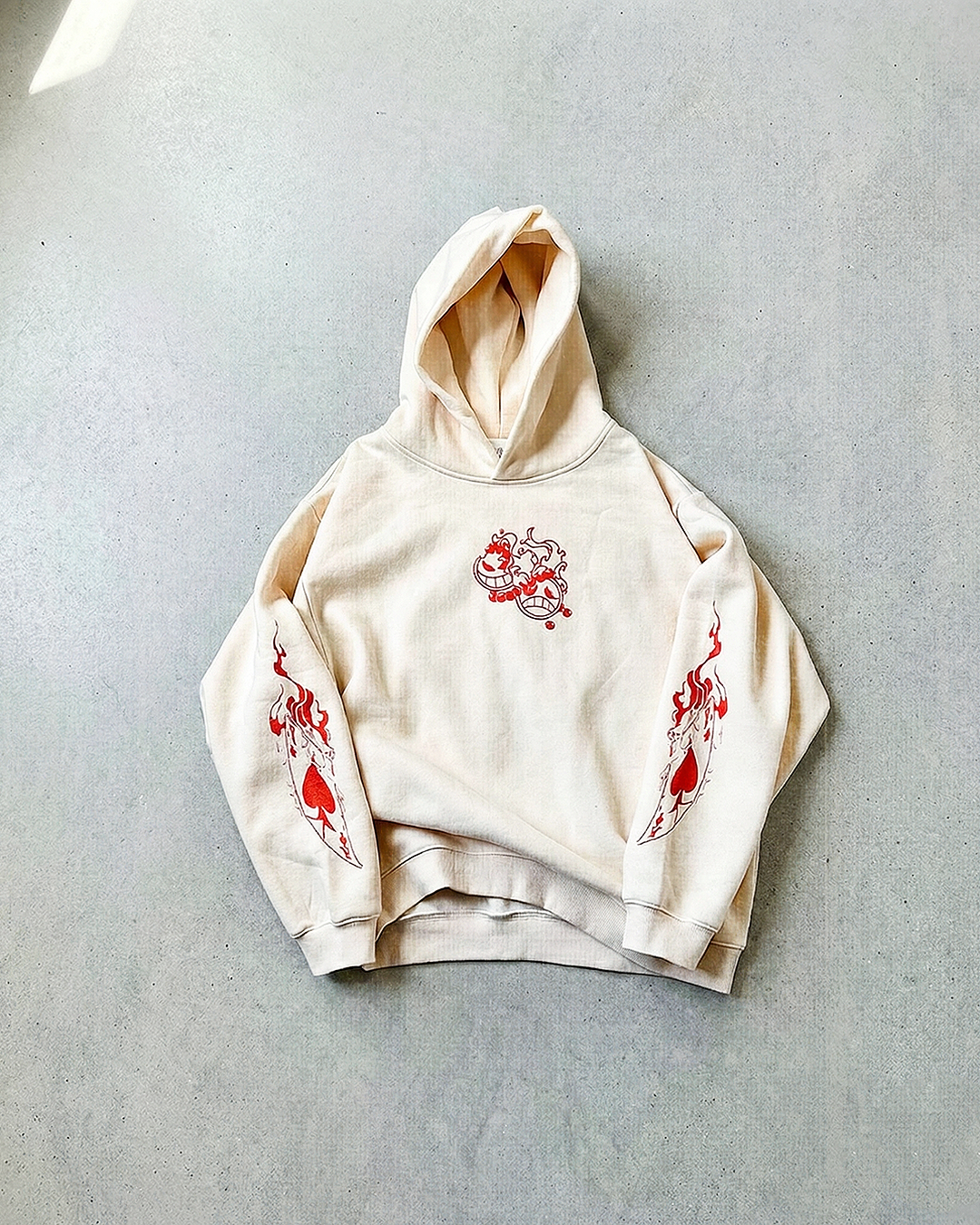 Ace Flame Spade Apricot Hoodie