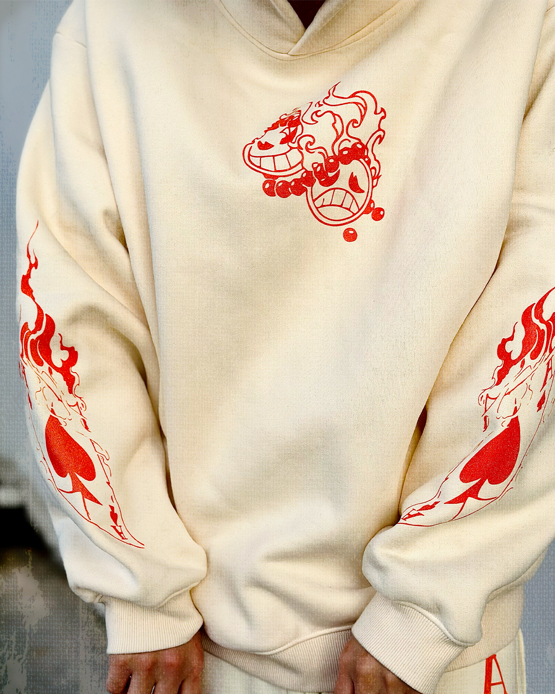 Ace Flame Spade Apricot Hoodie