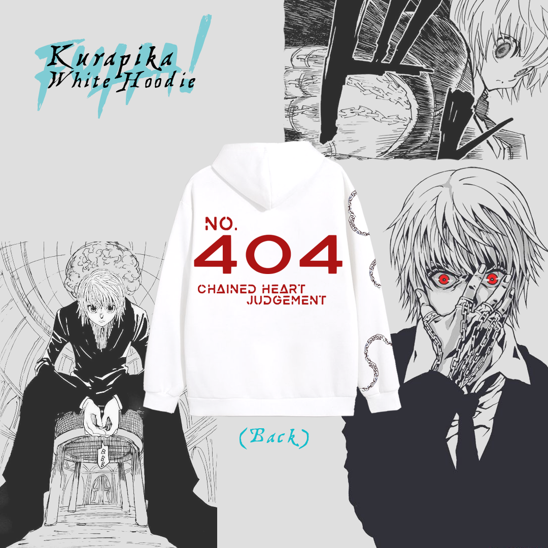 HxH Kurapika Chained Heart White Hoodie