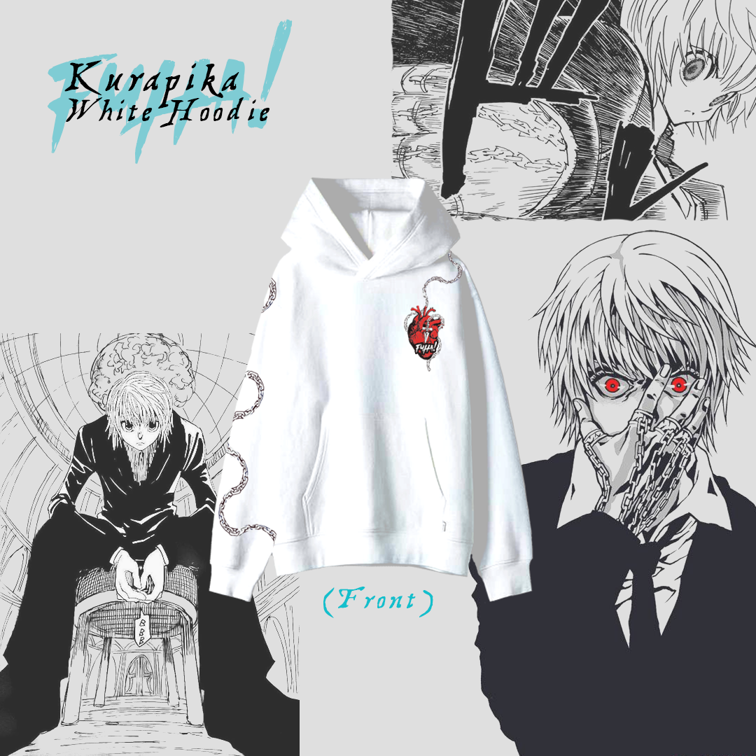 HxH Kurapika Chained Heart White Hoodie