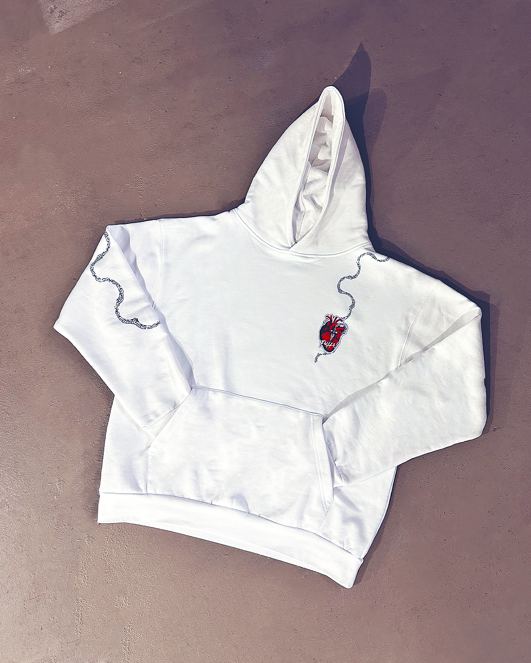 HxH Kurapika Chained Heart White Hoodie