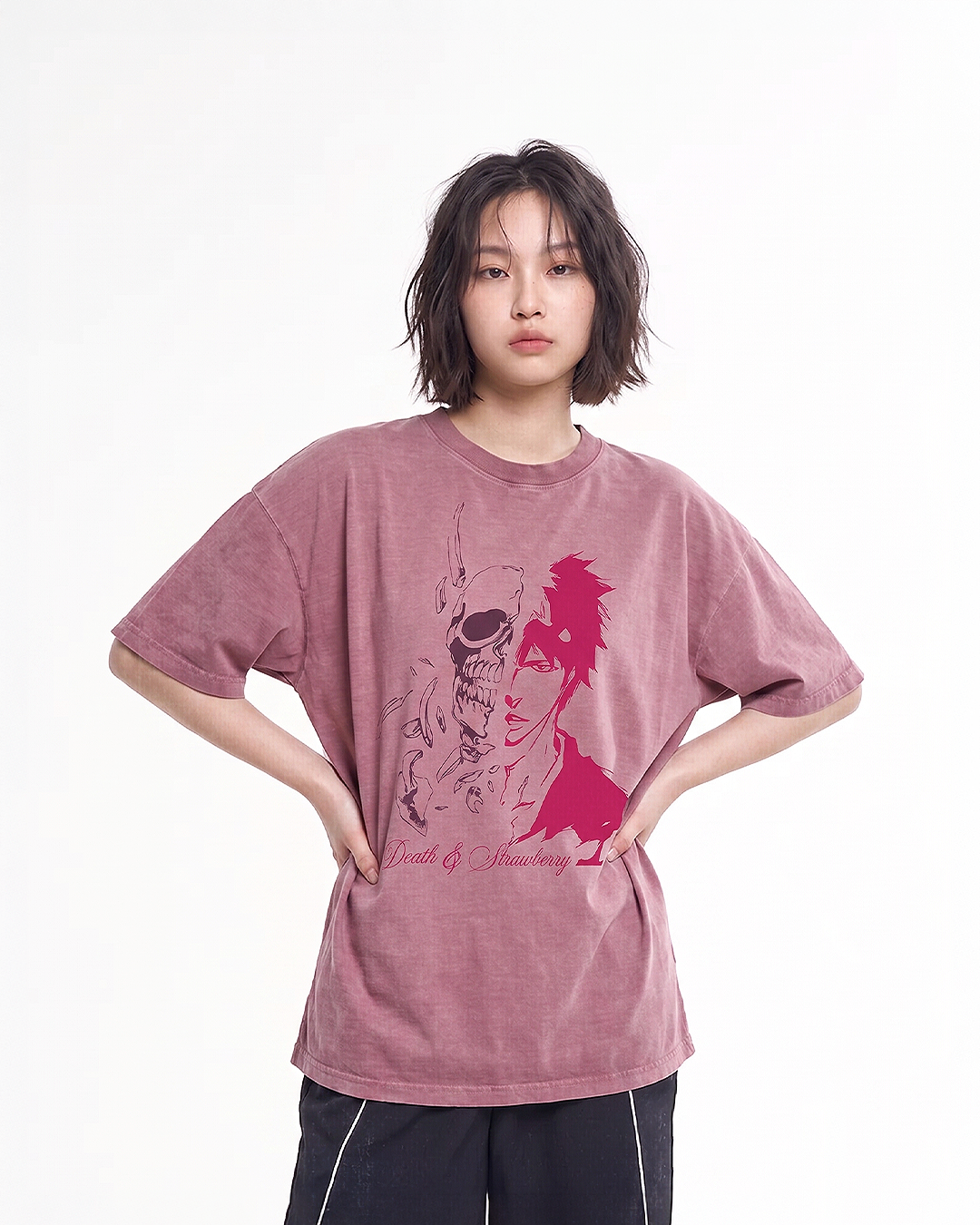 Death & Strawberry Rose Pink Tee