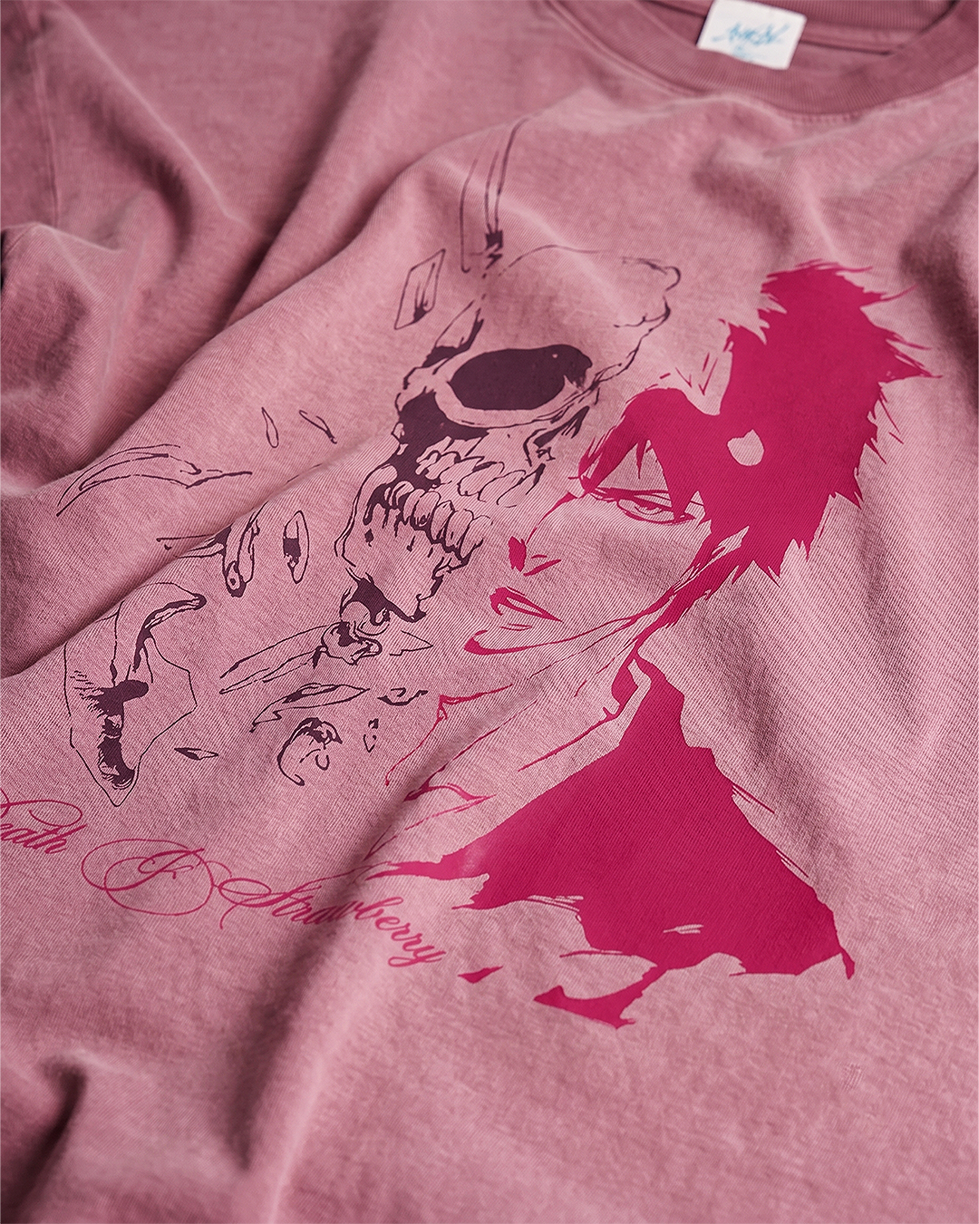 Death & Strawberry Rose Pink Tee