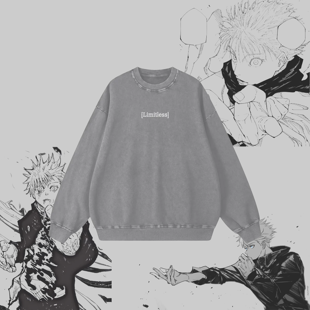 Limitless Grey Snow Washed Crewneck