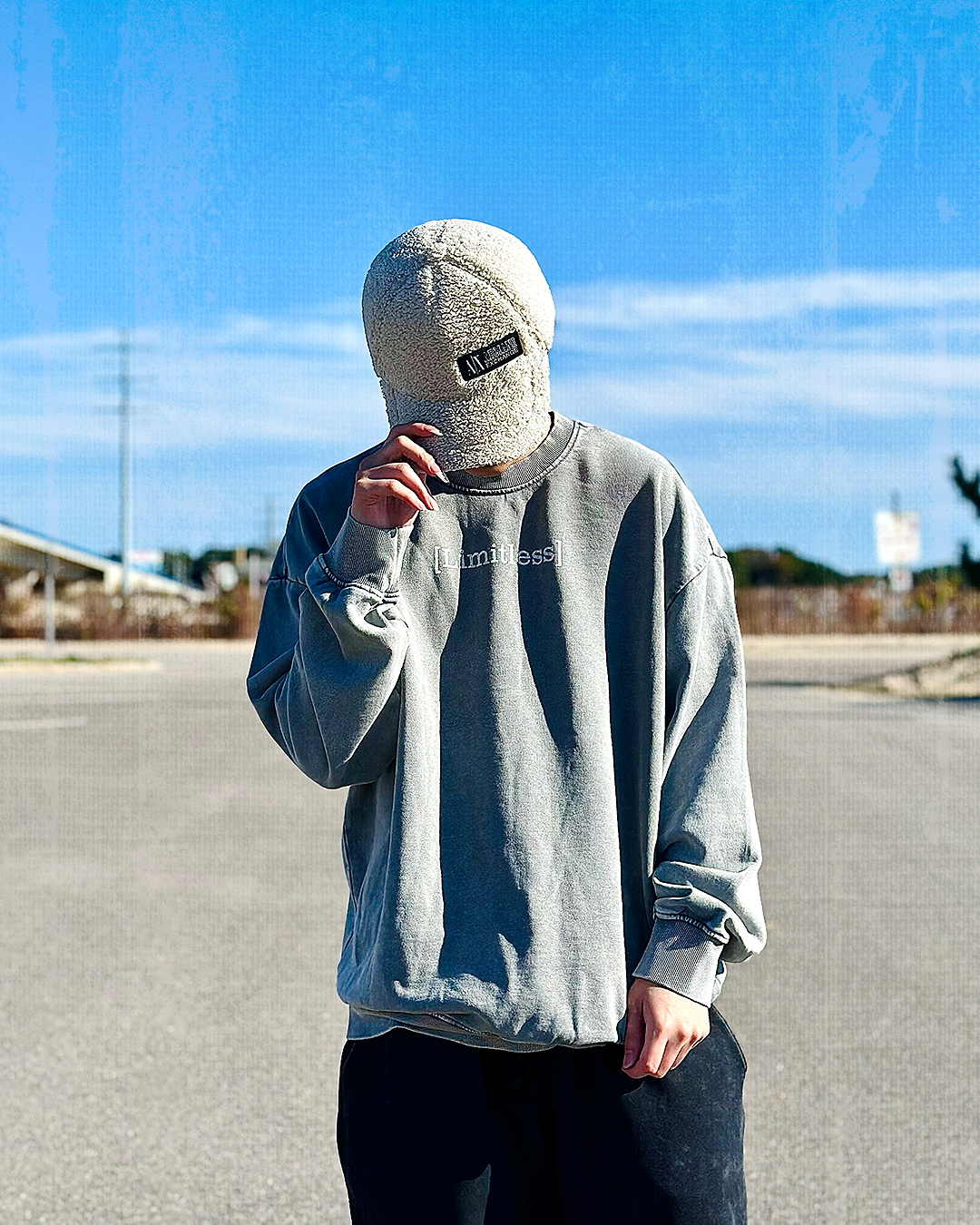 Limitless Grey Snow Washed Crewneck
