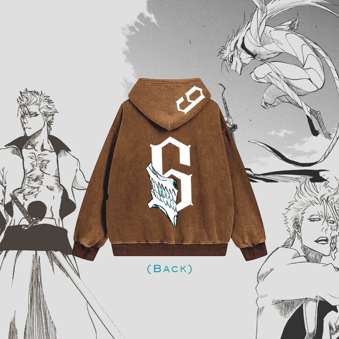 Bleach Grimmjow 6 Brown Full Zip Hoodie