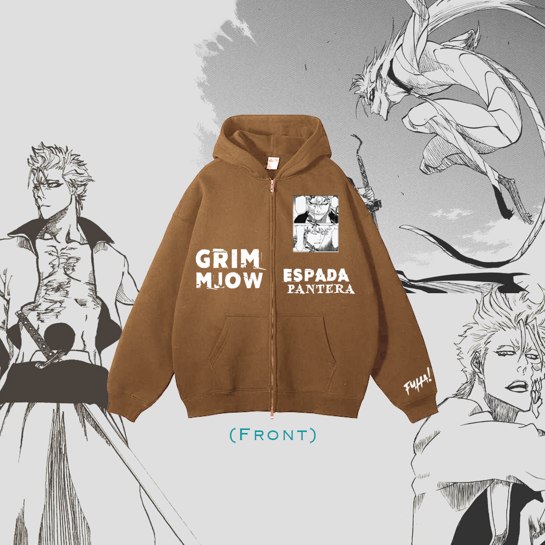 Bleach Grimmjow 6 Brown Full Zip Hoodie