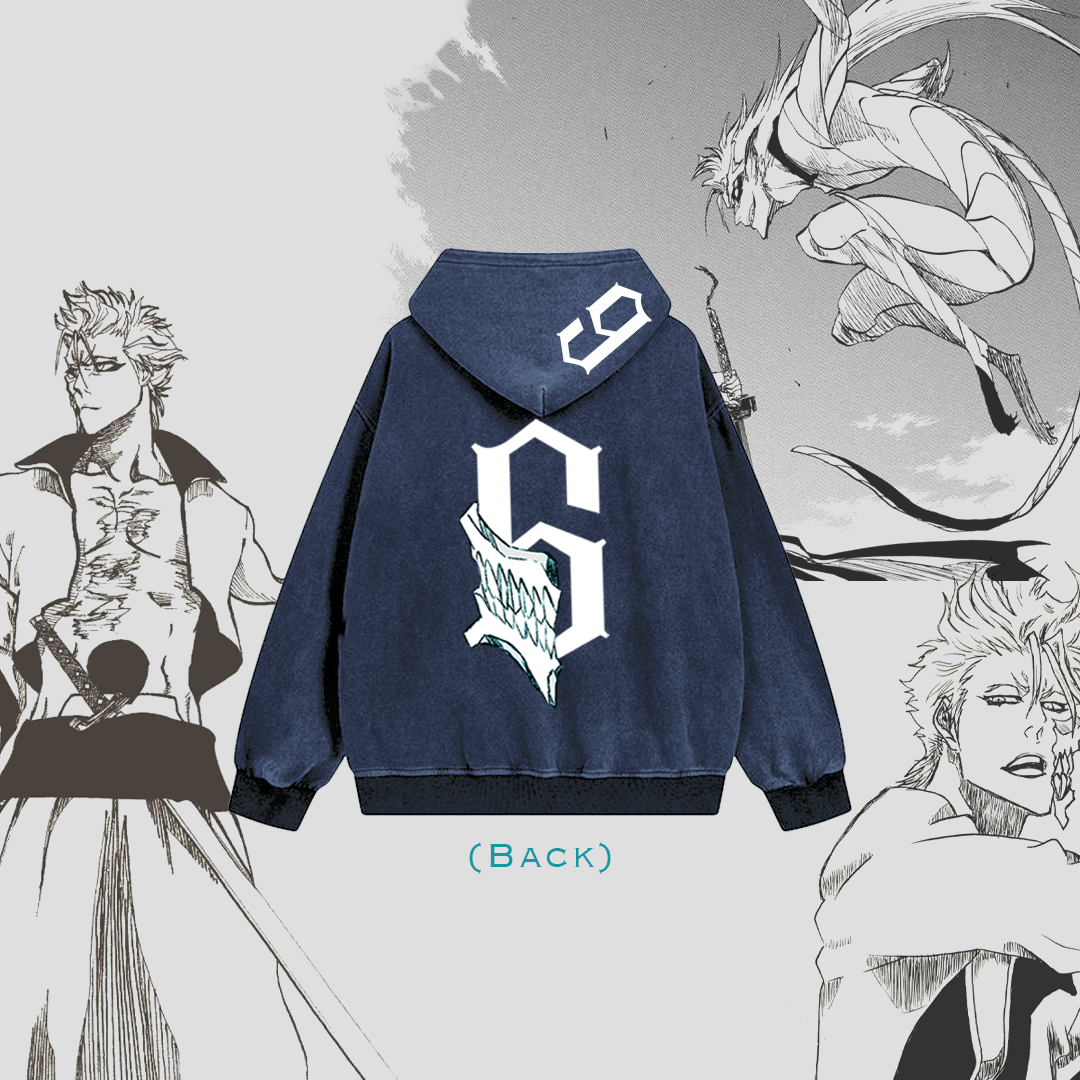 Bleach Grimmjow 6 Navy Full Zip Hoodie