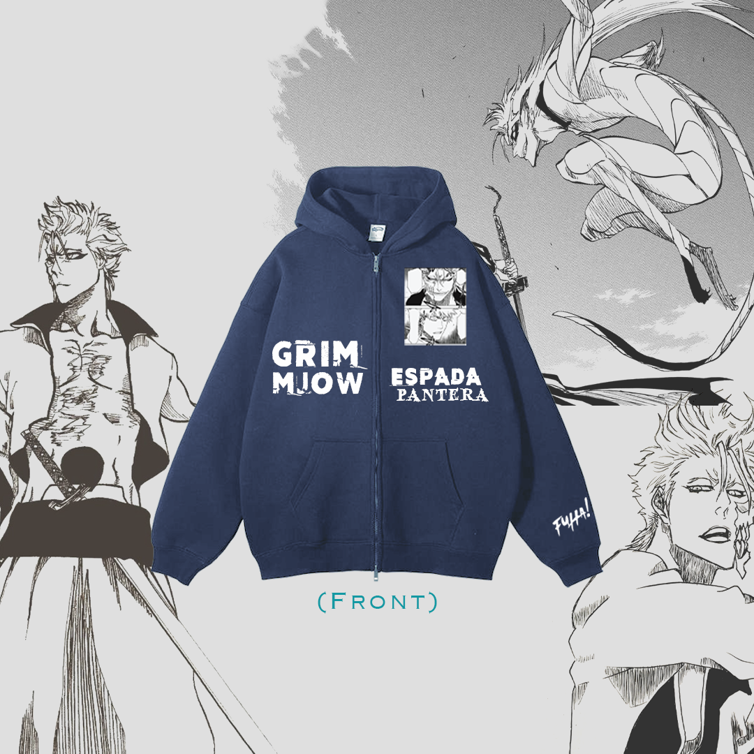 Bleach Grimmjow 6 Navy Full Zip Hoodie