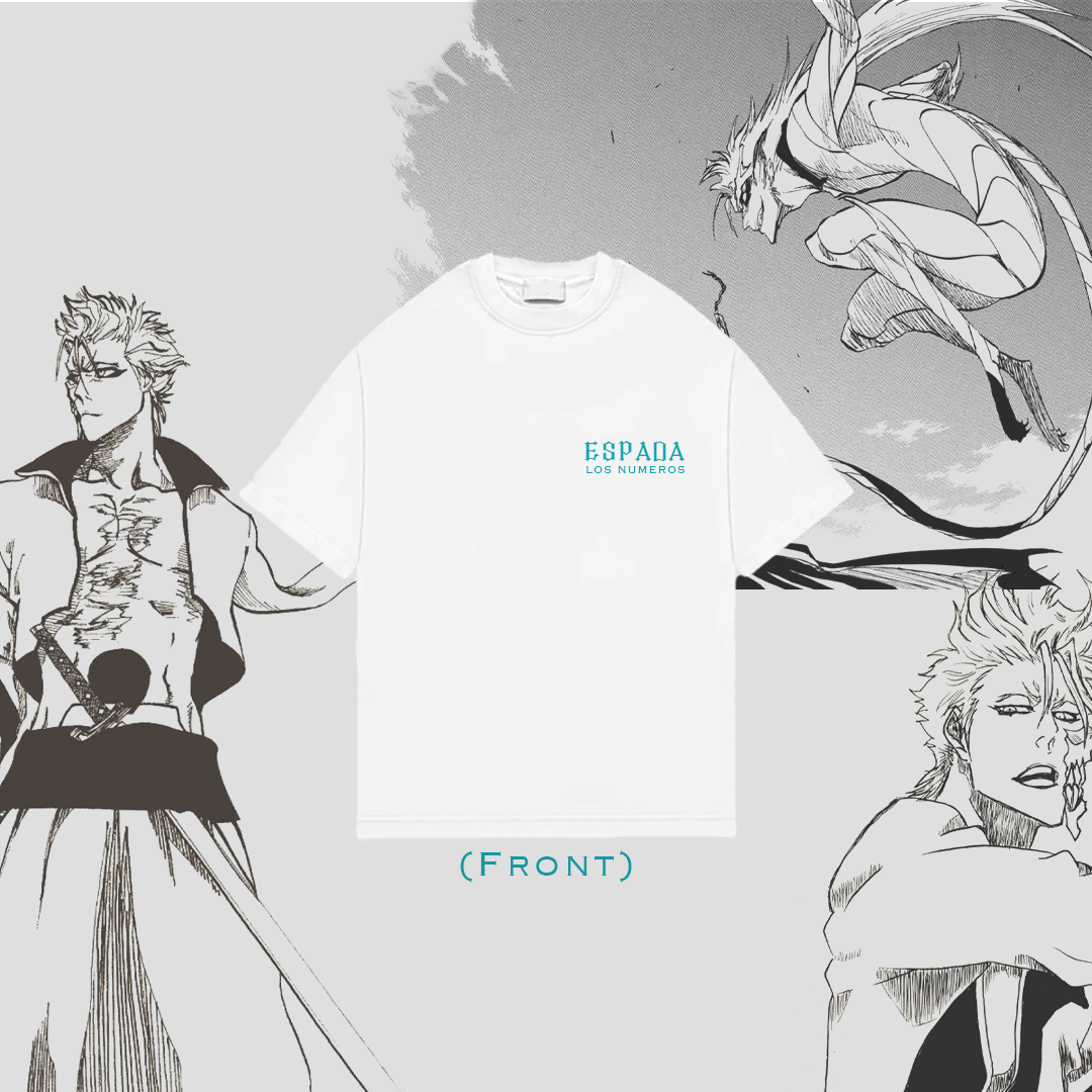 Bleach Grimmjow 6 White Drop Shoulder Tee