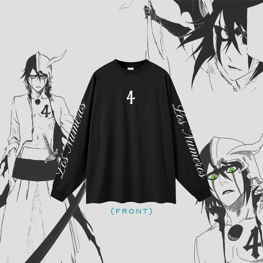 Los Numeros 4 Black Long Sleeve Shirt
