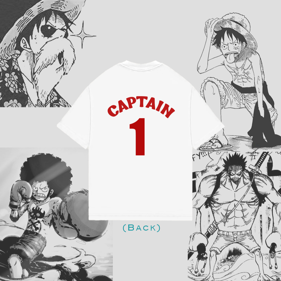 Captain 4-Panel White Oversized Tee